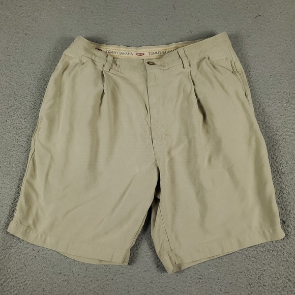 Tommy Bahama Other - Tommy Bahama Shorts Mens Size 33 Beige Silk Casual Pleated Chino